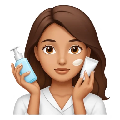 Girl doing skincare sticker