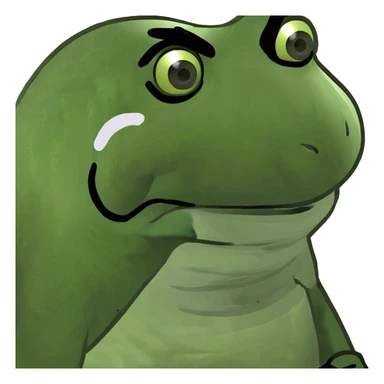 bufo wearing an oni mask sticker