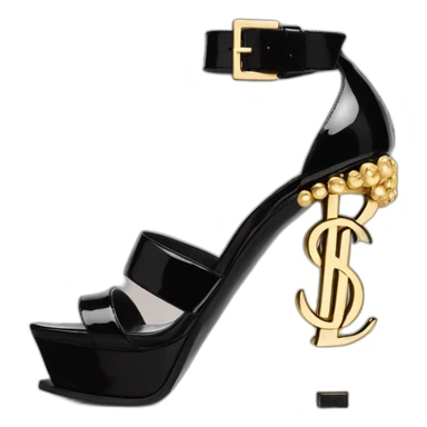 Ysl TRIBUTE heel SANDAL black PATENT LEATHER sticker