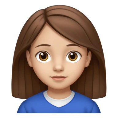 Une fille qui s’appelle Angèle aux cheveux marrons de neuf ans, qui adore les Capi, barra et aux yeux gris sticker