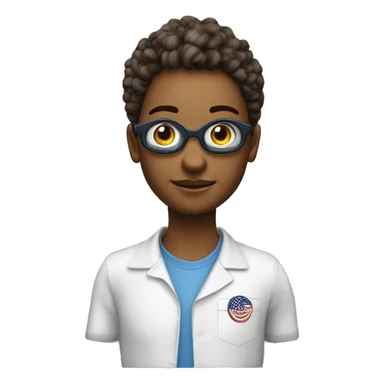 rapariga olhos azuis, cabelo ruivo aloirado, usa oculos redondos, pele branca, é engenheira informatica, avatar 3D sticker