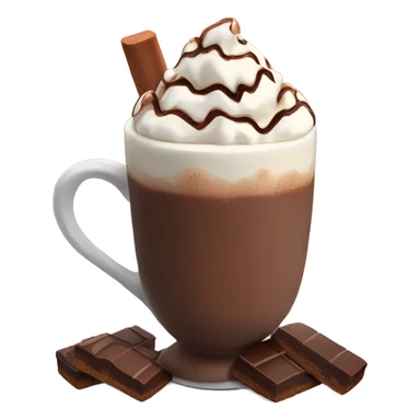 hot chocolate with cream marshmallows and chocolate on top sticker