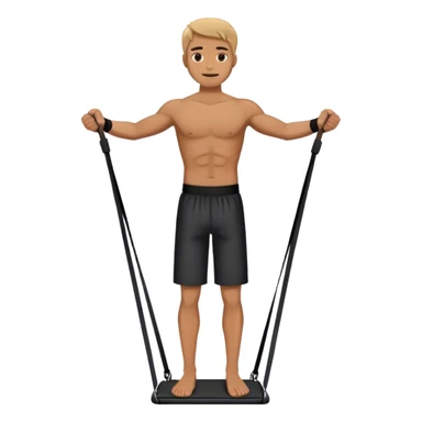 man standing on resistance band sticker
