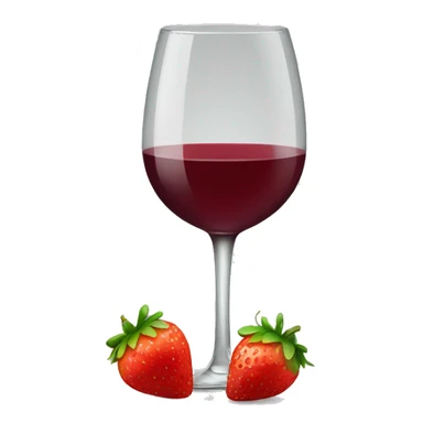 glass of wine with strawberry sticker