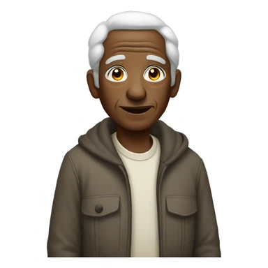 An  elderly  black  man  is  dressed  in  cotton  clothing. sticker