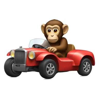a monkey driving a car sticker