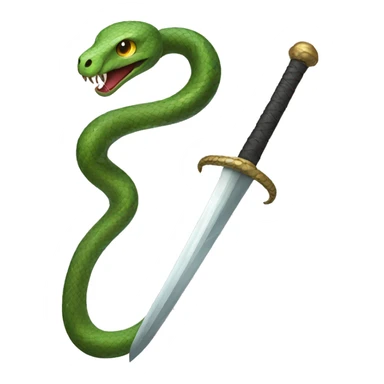 Snake slithering around a long sword  sticker