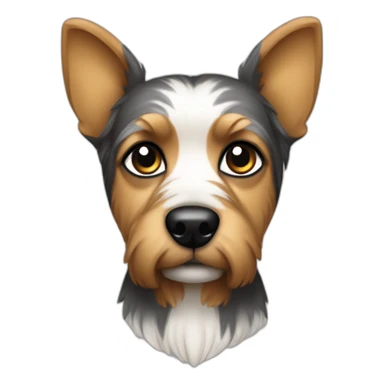 Yorkshire dog with silver pointed ears and black eyes sticker