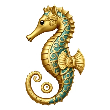 heraldic seahorse sticker