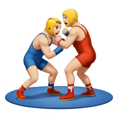 Funny wrestling fight near sticker