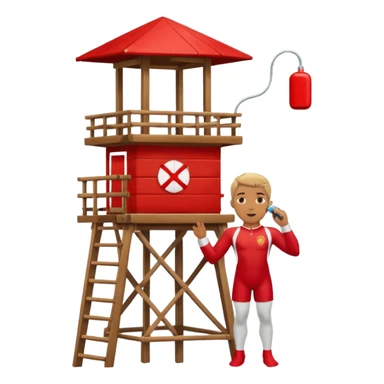 Lifeguard on watch tower sticker