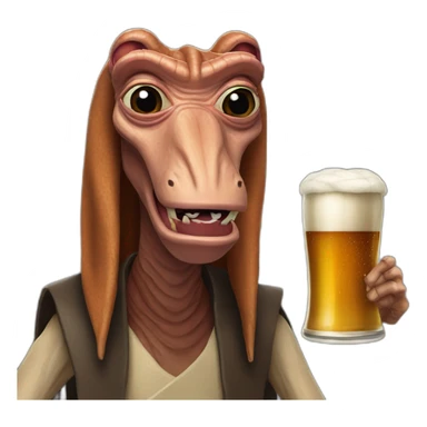 Jar jar binks With a beer  sticker