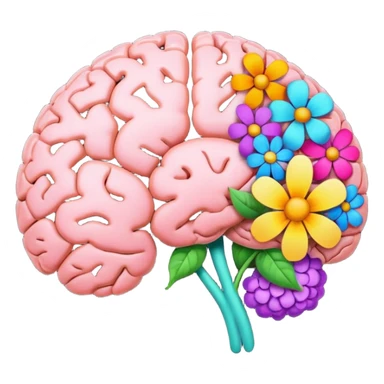 Brain with flowers sticker