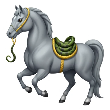 I need a grey horse (or a white one) with a snake sticker