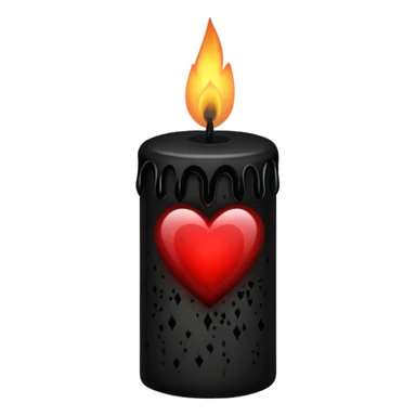 heart with gothic black candle sticker
