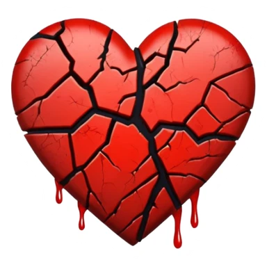 broken black heart bleeding red sticker