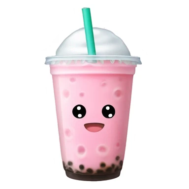 Light pink bubble tea sticker