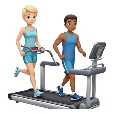 patient on a treadmill with heart monitor and a doctor supervising, representing a stress test sticker