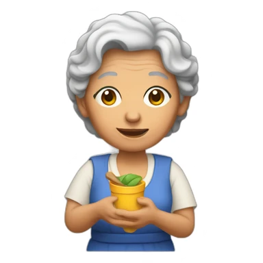 abuela holding a chancla sticker