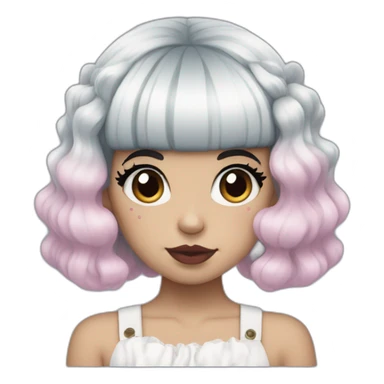 melanie martinez half white and half black hair sticker
