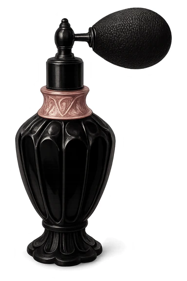 black and pink vintage perfume bottle sticker