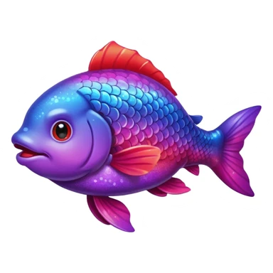 color gradient between red and purple glitter cute happy carp sticker