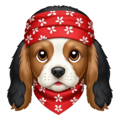 Собака породы черно-белый русский кокер спаниель в бандане Grow Street sticker