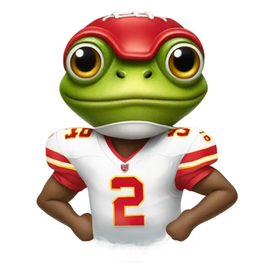 Frog wearing KC chiefs jersey  sticker