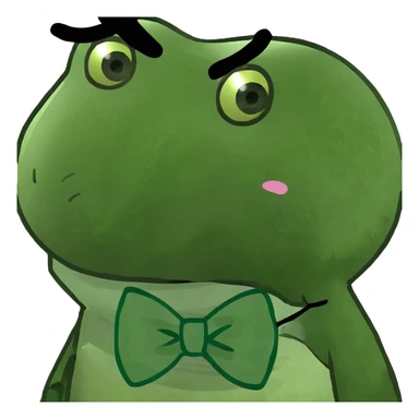 Sad emoji with bow sticker