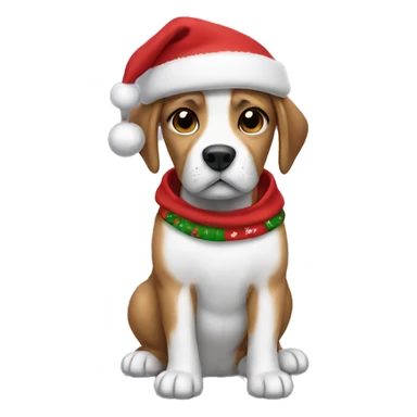 Dog wearing  christmas hoodie sticker