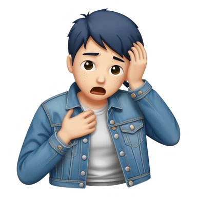 Choking on a Jean jacket sticker