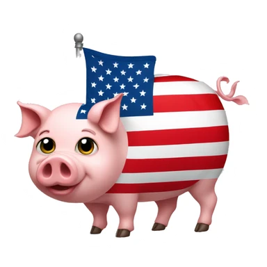 pig with usa flag sticker
