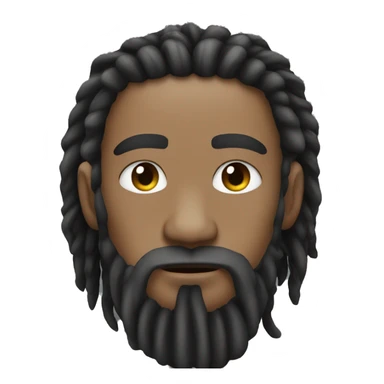 mau mau fighter dreadlocks and beard emoji sticker