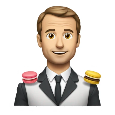 Macron qui mange des macarons  sticker