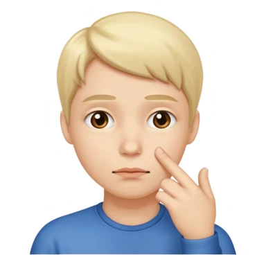 Persona indecisa tocándose la barbilla. sticker