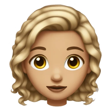 Girl with balayage hair green eyes light skin sticker