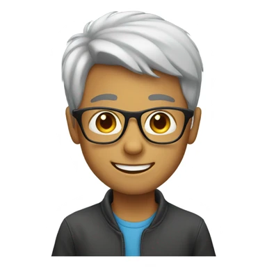 smiling boy in glasses sticker