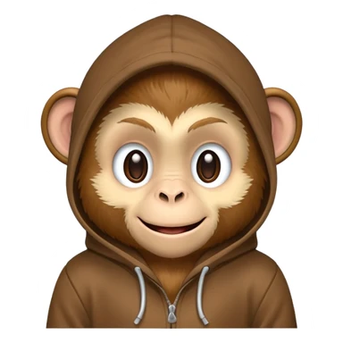 Monkey wearing a hoodie sticker