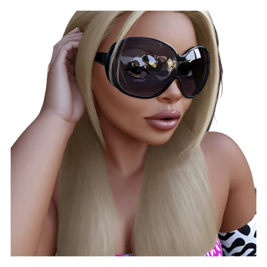 blonde girl in sunglasses sticker