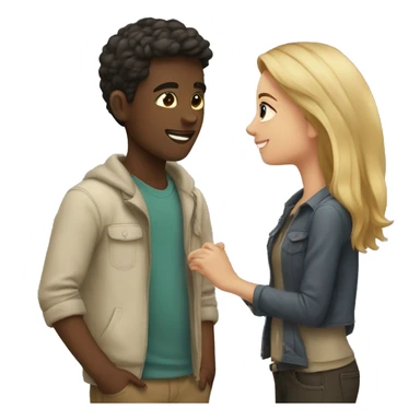 A girl dating a boy  sticker