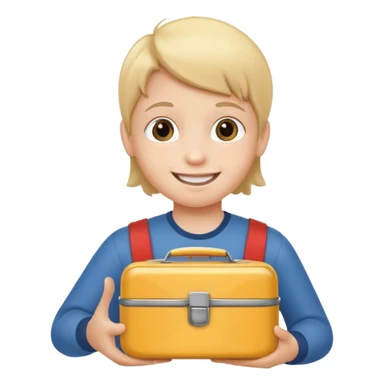 chil with lunchbox sticker