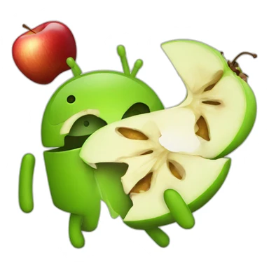 Apple eating Android bug sticker