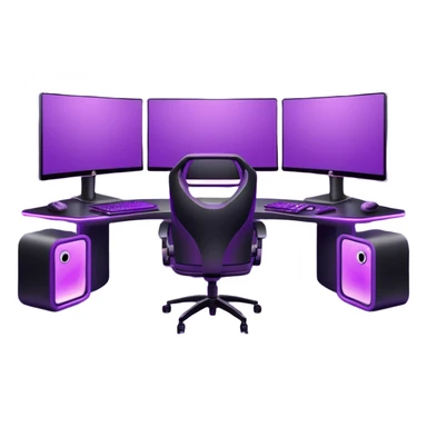 purple gaming setup with two monitors sticker