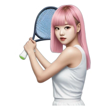 lalisa from blackpink playing tennis sticker