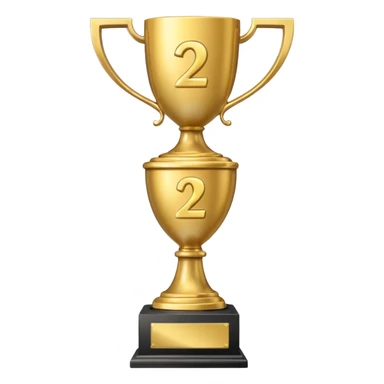 second place trophy with a number two engraved sticker