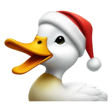 White duck with Christmas hat sticker