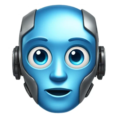 robot face with blue eyes  sticker