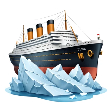 The Titanic hitting a iceberg sticker