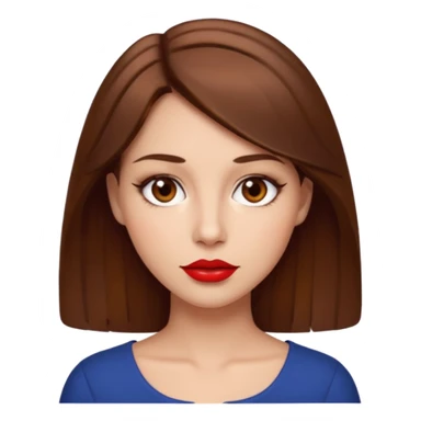 părul carre, șaten, ochii căprui, buzele roșii sticker