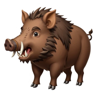 An emoji of a large wild boar, representing hunting in ancient European forests. sticker